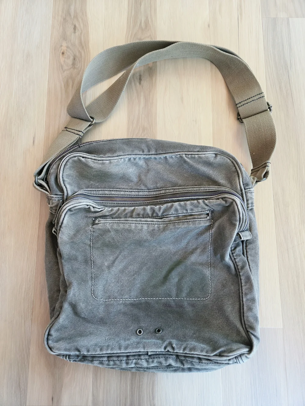 American Eagle Outfitters Olive Green Canvas Messenger Bag